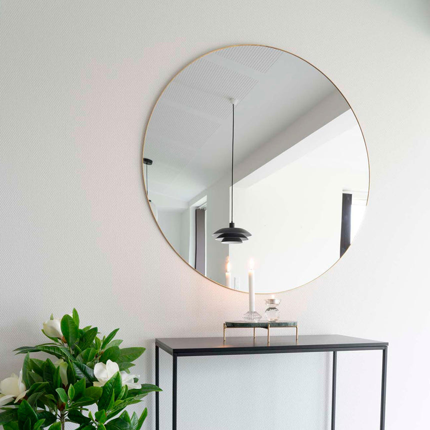 Jersey Brass Finish Round Wall Mirror - 100cm x 100cm