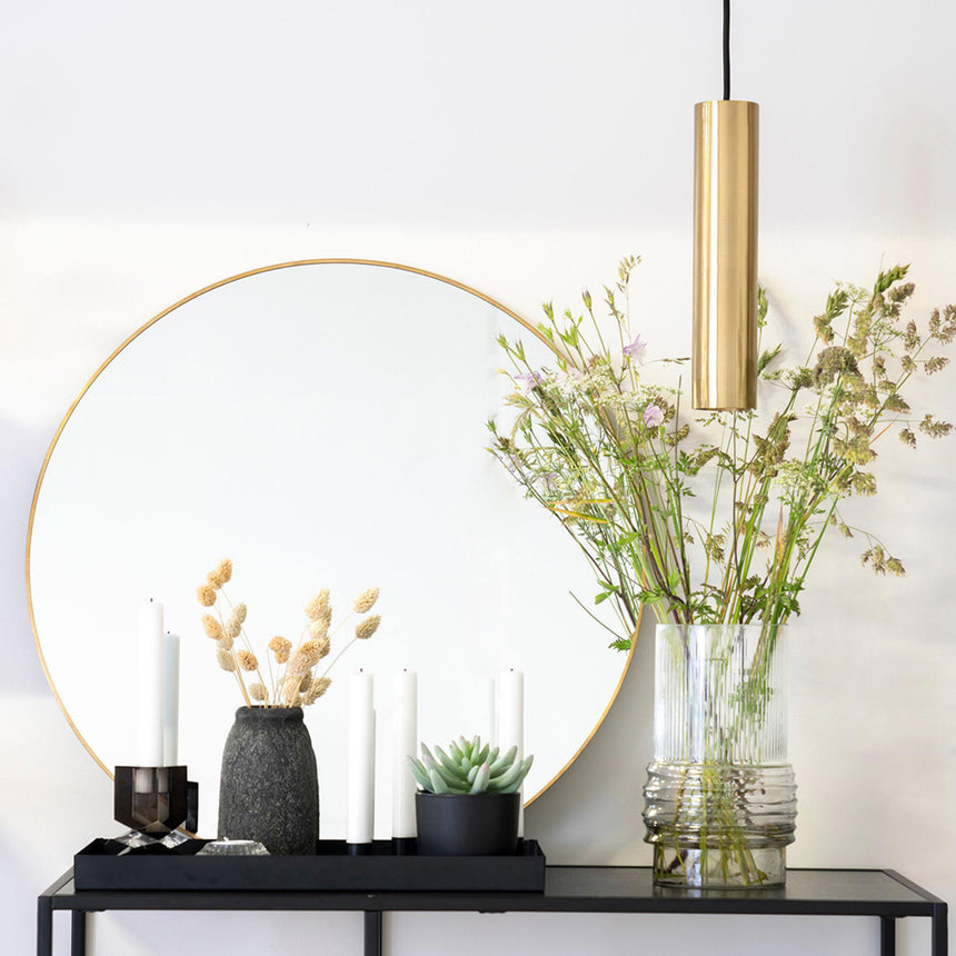 Jersey Brass Finish Round Wall Mirror - 60cm x 60cm