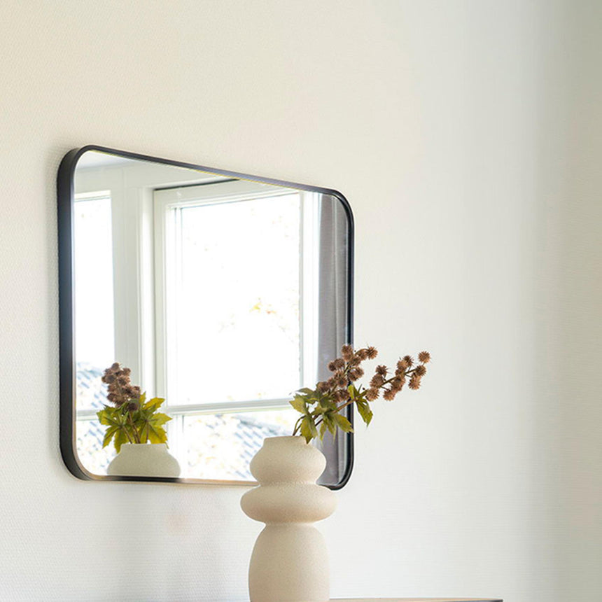 Madrid Black Rectangular Wall Mirror - 50cm x 70cm