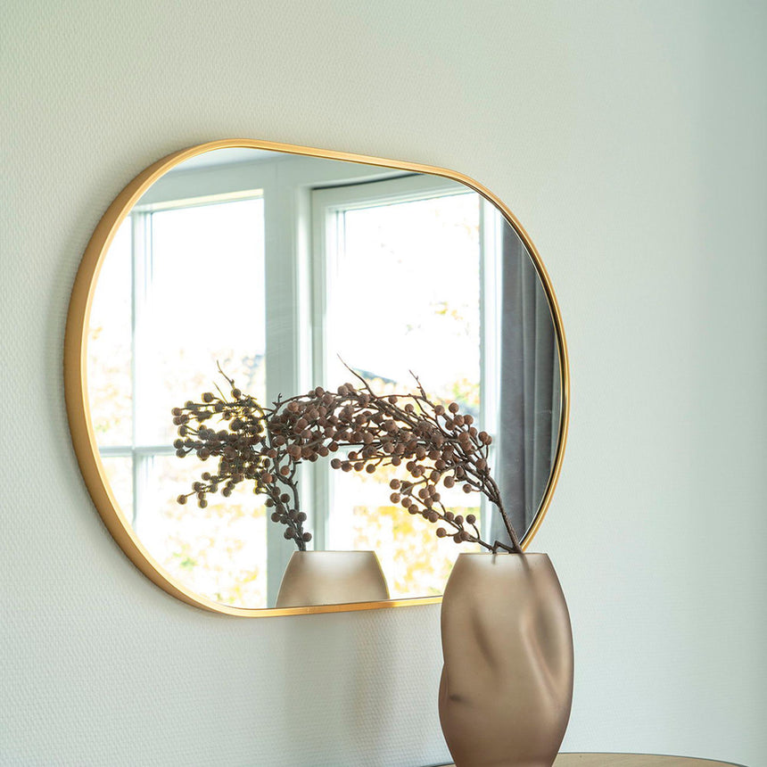 Madrid Brass Finish Oval Wall Mirror - 50cm x 80cm