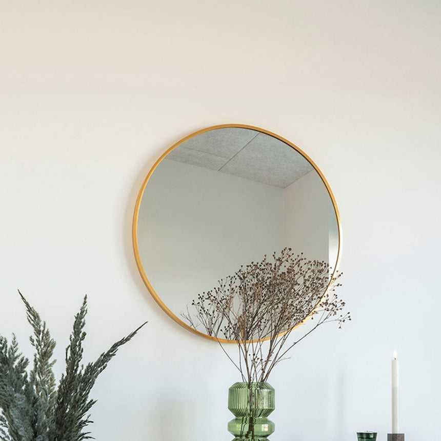 Madrid Brass Finish Round Wall Mirror - 60cm x 60cm