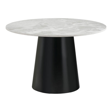 Brito Grey Marble Effect 4 Seater Round Pedestal Dining Table - 120cm
