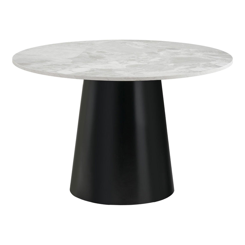 Brito Grey Marble Effect 4 Seater Round Pedestal Dining Table - 120cm