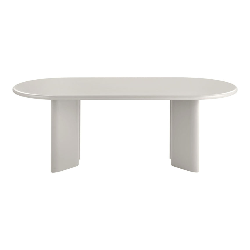 Nagano Concrete Effect 8 Seater Oval Double Pedestal Dining Table - 220cm