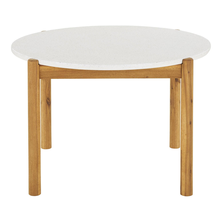 Terracina White Concrete Top 4 Seater Round Garden Dining Table - 120cm