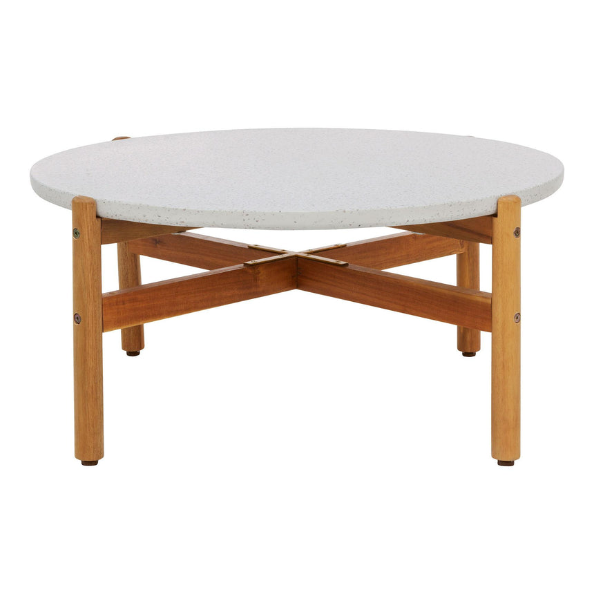 Terracina White Concrete Top Round Garden Coffee Table