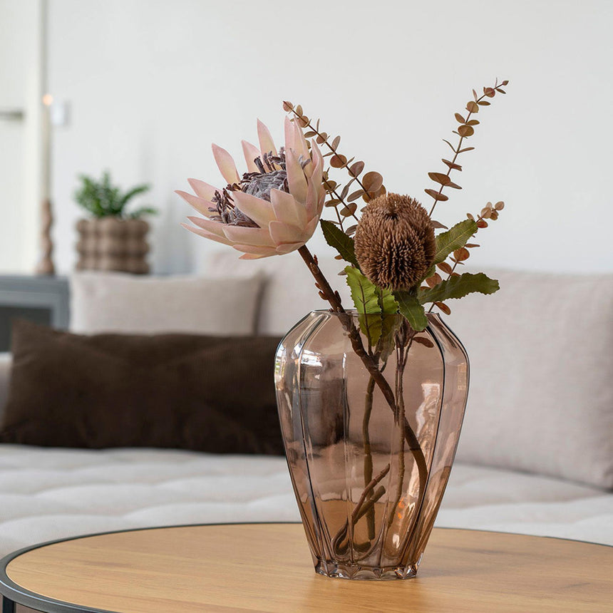 Brown Glass Vase 22cm x 29cm