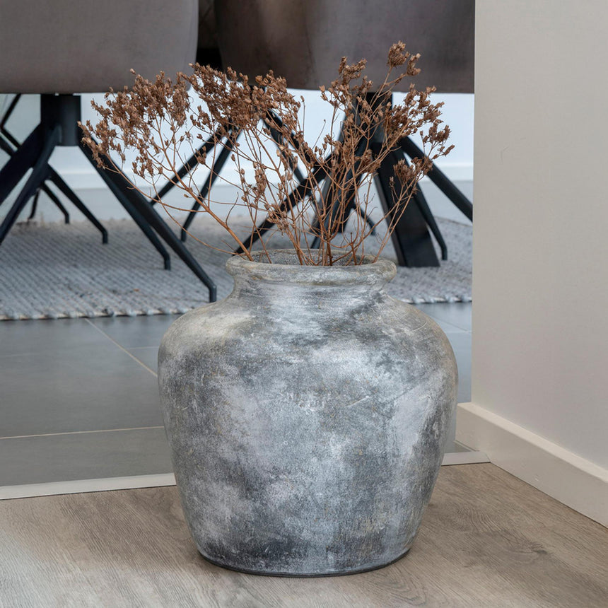 Santo Antique Light Grey Terracotta Decoration Vase