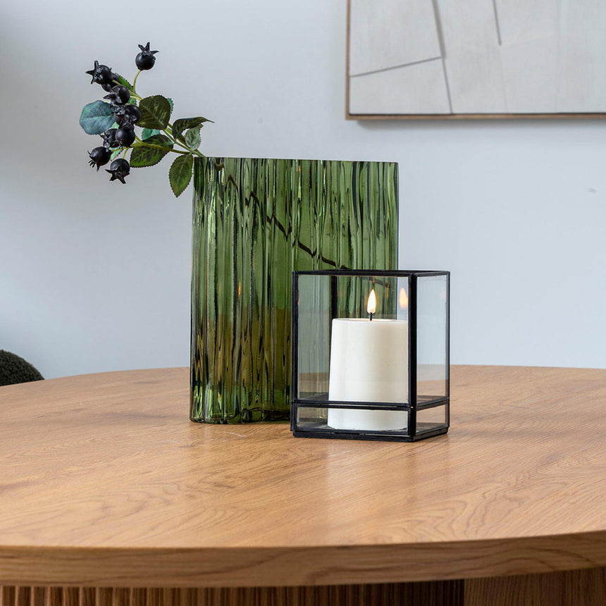 Smoked Smoked Green Glass Vase