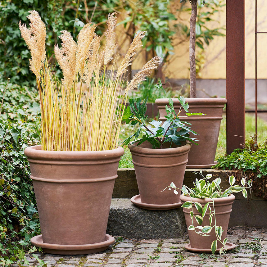 Sutton Brown Terracotta Set of 4 Garden Pot