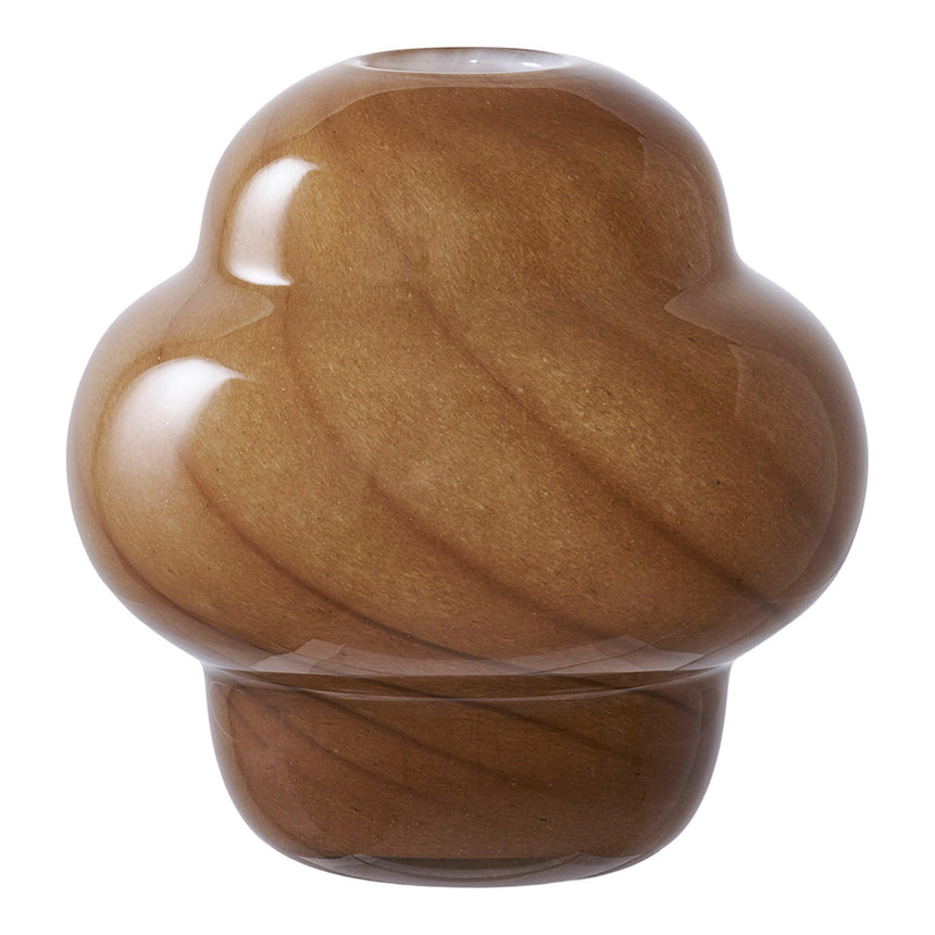 Brown Glass Vase 16.5cm x 17cm