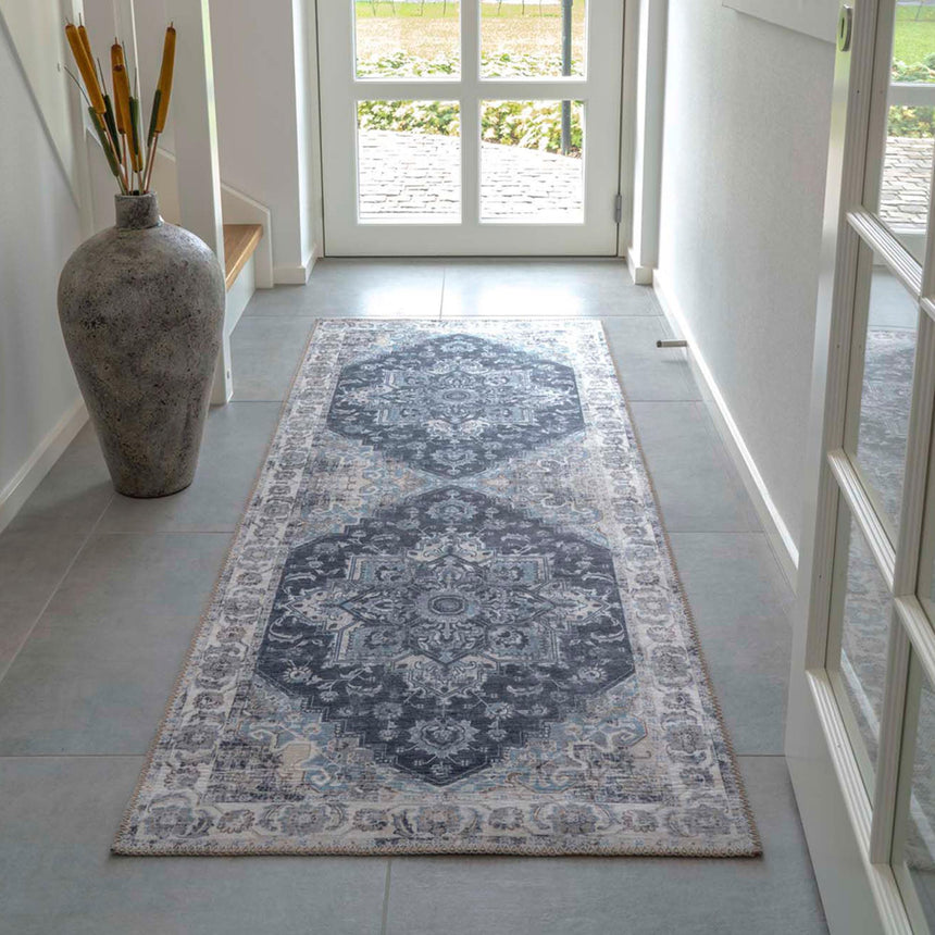 Havana Blue Hallway Runner - 200cm x 80cm