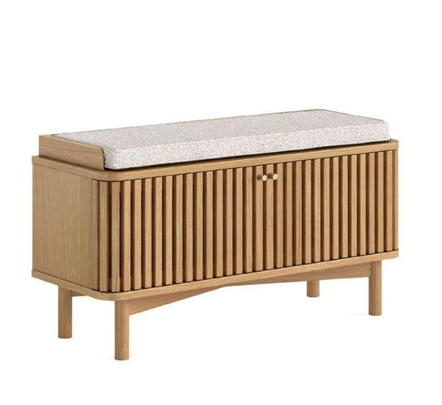 Soho Oak 2 Door Slatted Hallway Bench