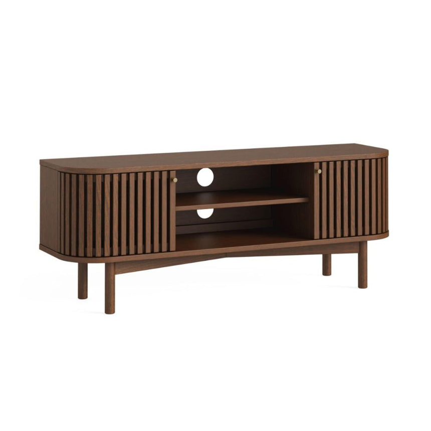 Soho Dark Oak 130cm Slatted Small Storage TV Unit
