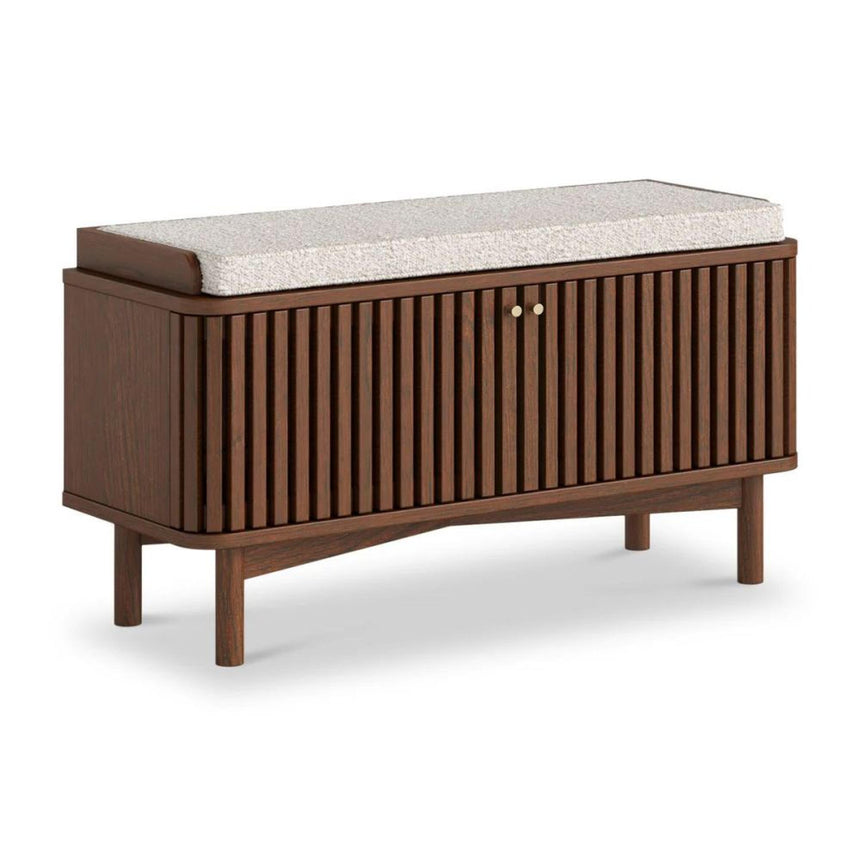 Soho Dark Oak 2 Door Slatted Hallway Bench