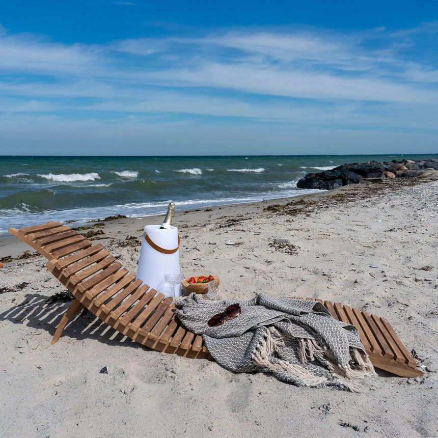 Arrieta Natural Teak Wood Garden Sunlounger