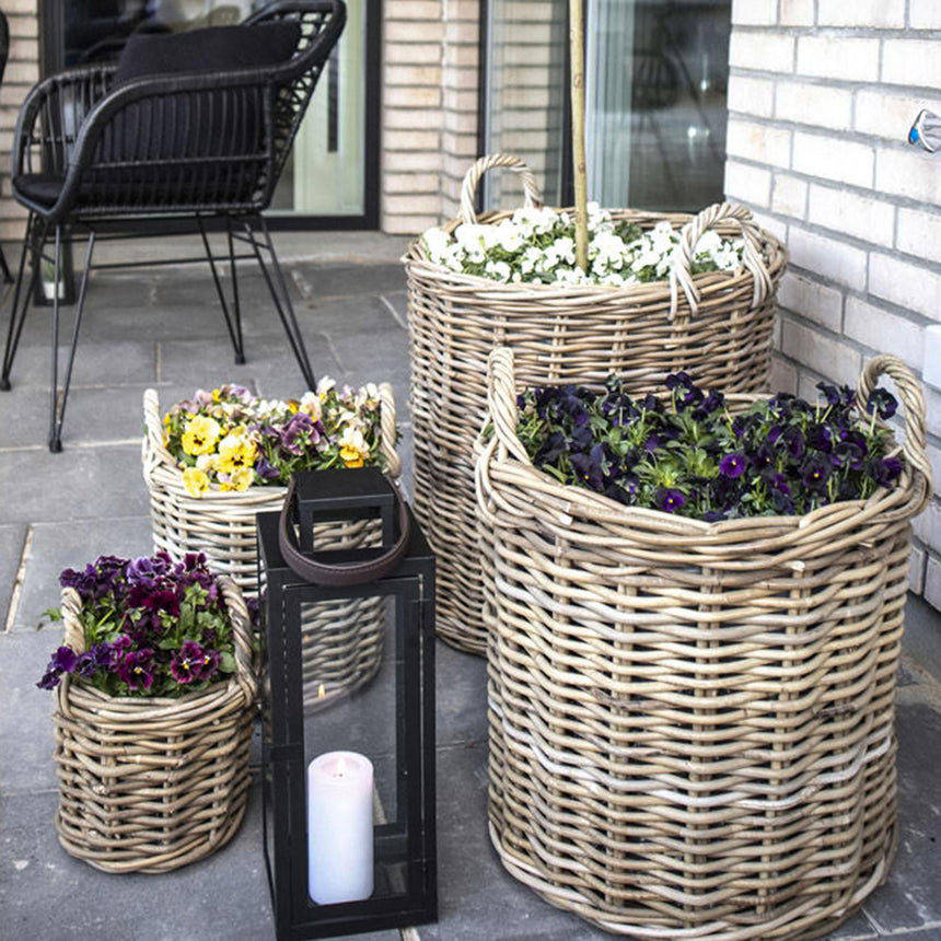 Caor Natural Kubu Rattan Round Baskets - Set of 4