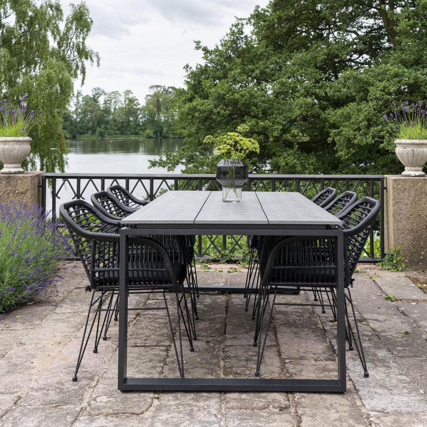 Denver Grey Wood 8 Seater Garden Dining Table - 210cm