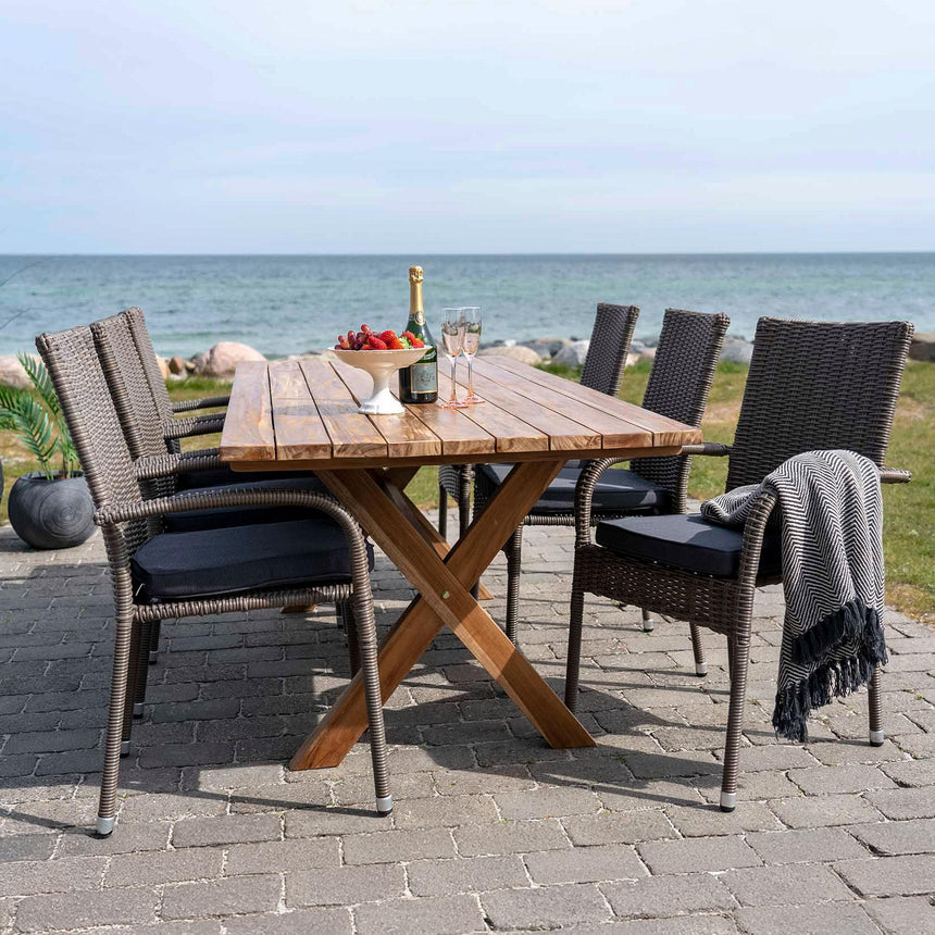 Murcia Teak Wood 8 Seater Garden Dining Table - 200cm