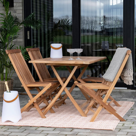 Oviedo Teak Wood 4 Seater Garden Dining Table - 100cm