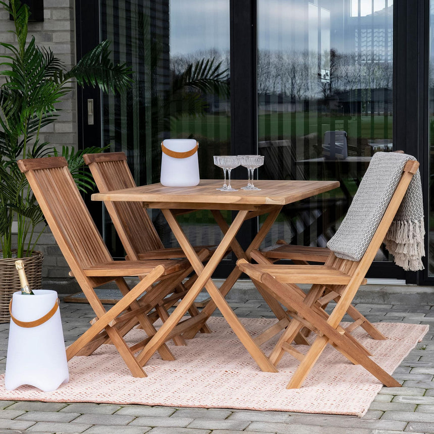 Oviedo Teak Wood 4 Seater Garden Dining Table - 100cm