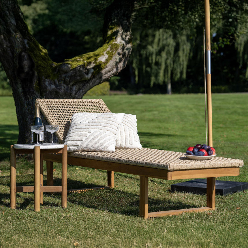 Derby Natural Teak Wood Garden Sun Lounger