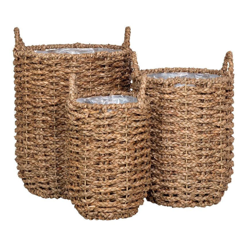 Huelva Natural Seagrass Set of 3 Baskets