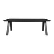 Huntley Black Metal 8 Seater Dining Table - 220cm