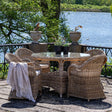 Larisa Kubu Rattan 4 Seater Round Dining Table - 120cm