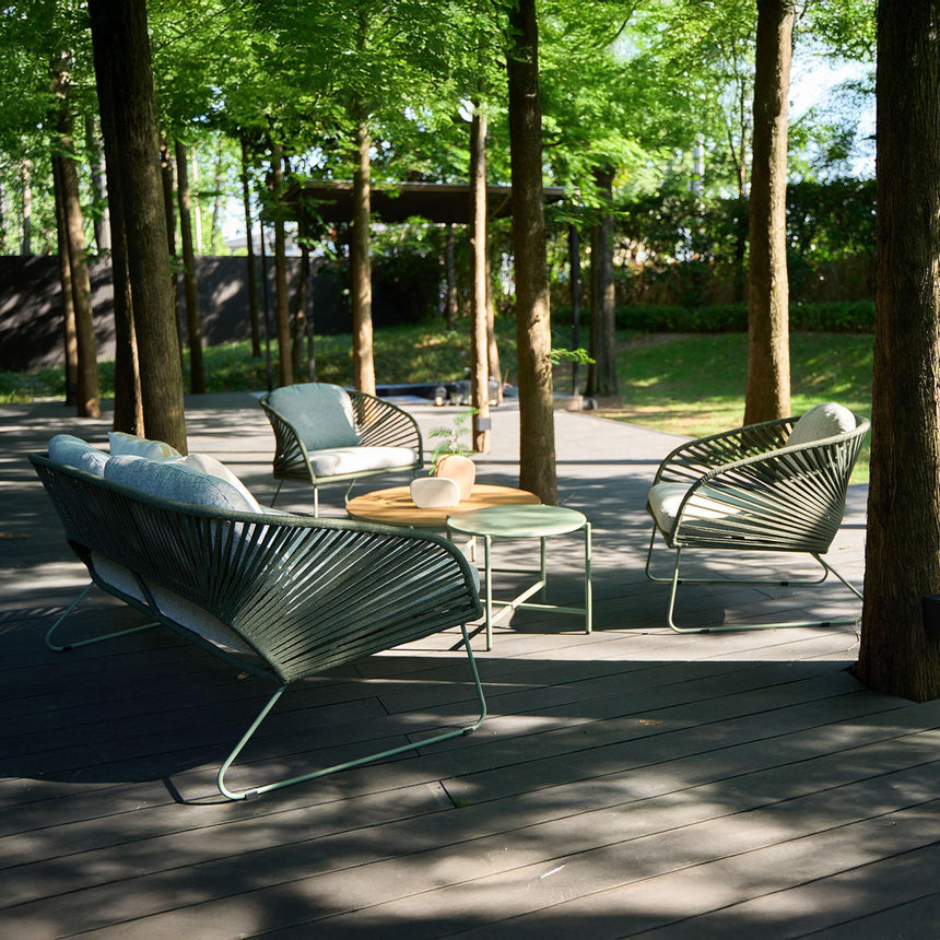 Novella Grey Fabric 4 Seater Round Garden Lounge Set