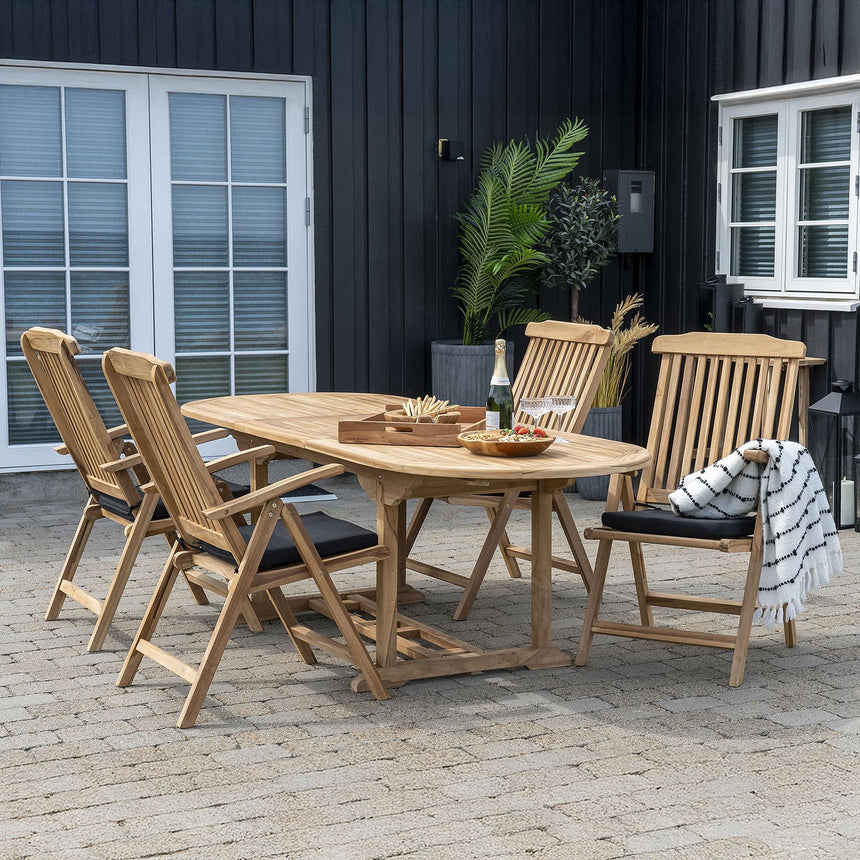 Salamanca Teak Wood 6-10 Seater Extending Garden Dining Table - 180cm-240cm