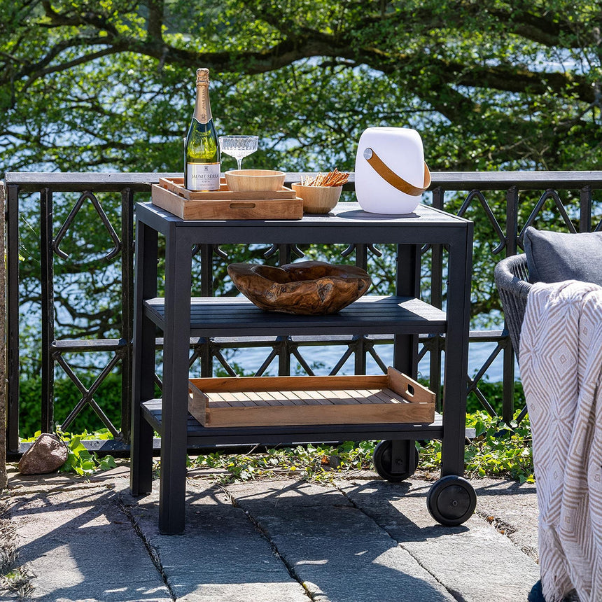 Taormina Black Wood Tea Trolly