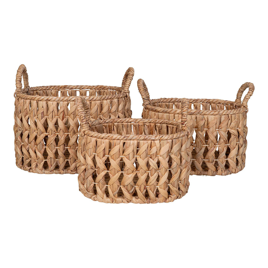 Balerma Natural Waterhyacinth Set of 3 Baskets