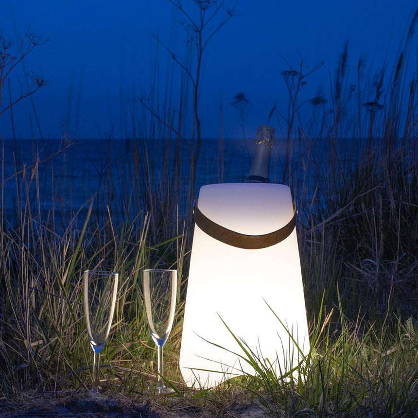 Bristol White Led Wine Cooler