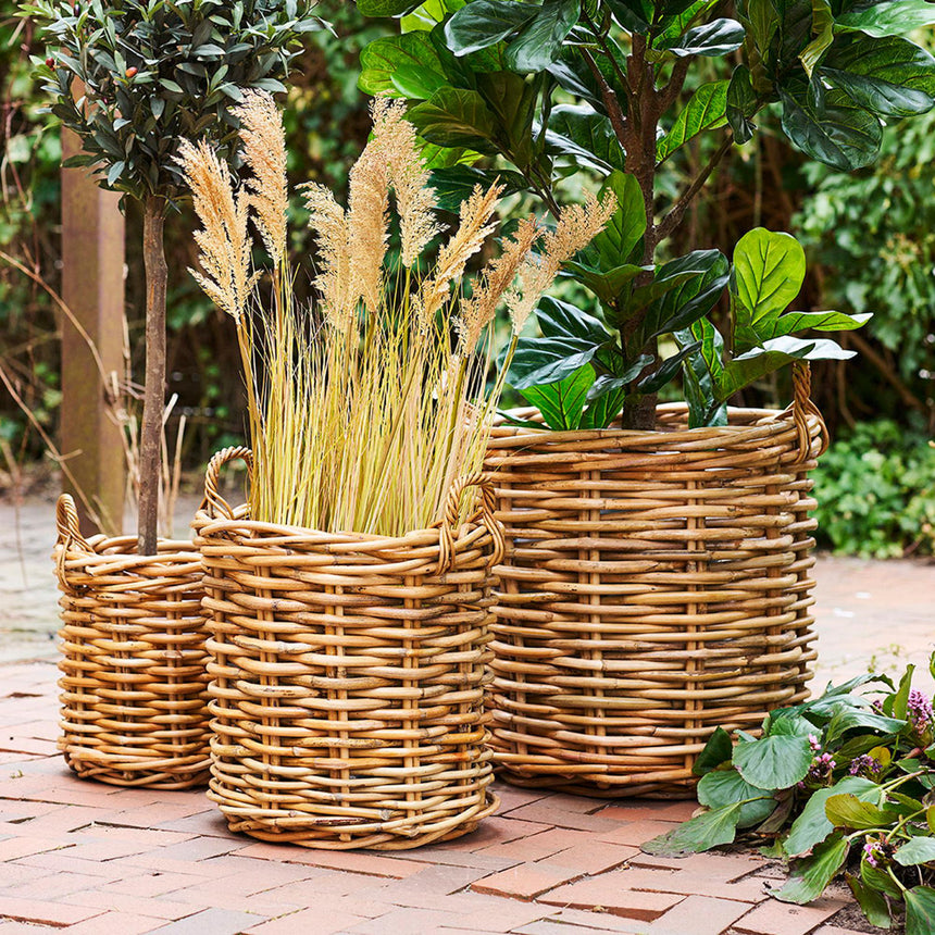 Burton Natural Rattan Baskets - Set of 3