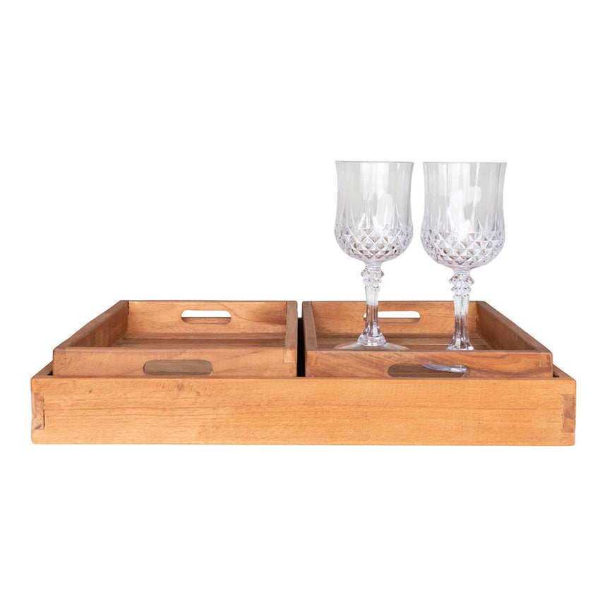 Faro Teak Tray (Set of 3)