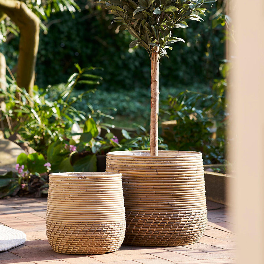Moro Natural Kubu Rattan Baskets - Set of 2