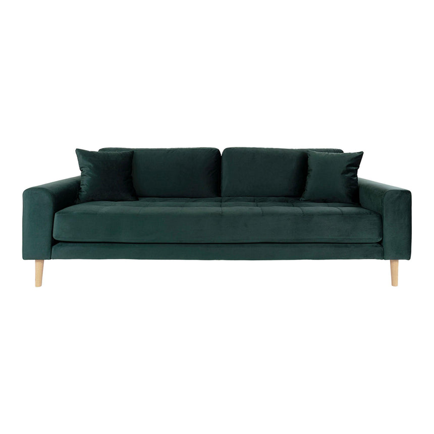 Lido Dark Green Fabric 3 Seater Sofa