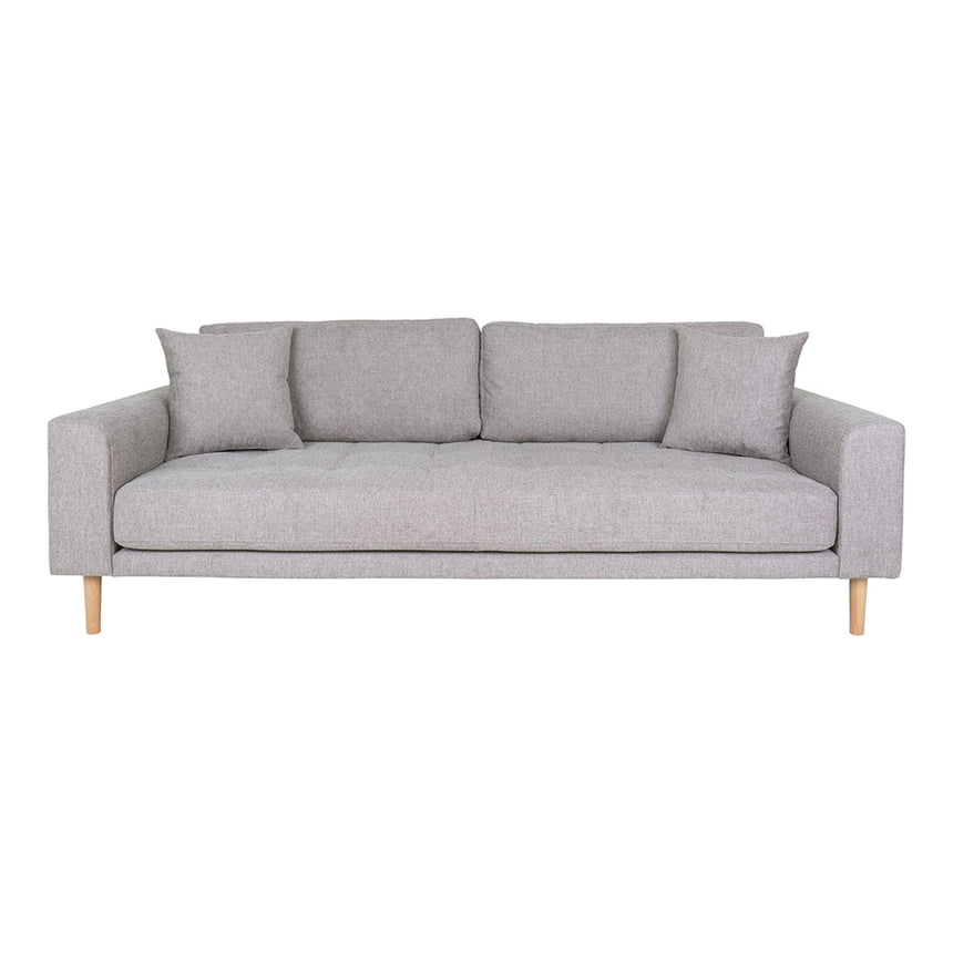 Lido Light Grey Fabric 3 Seater Sofa