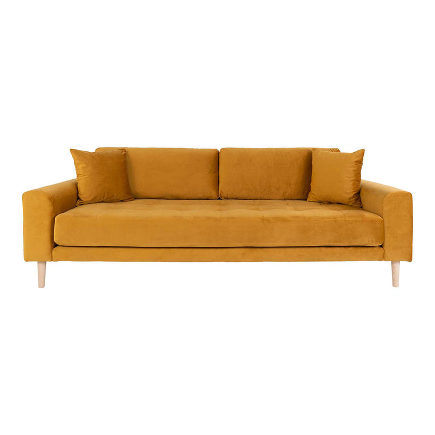 Lido Mustard Fabric 3 Seater Sofa