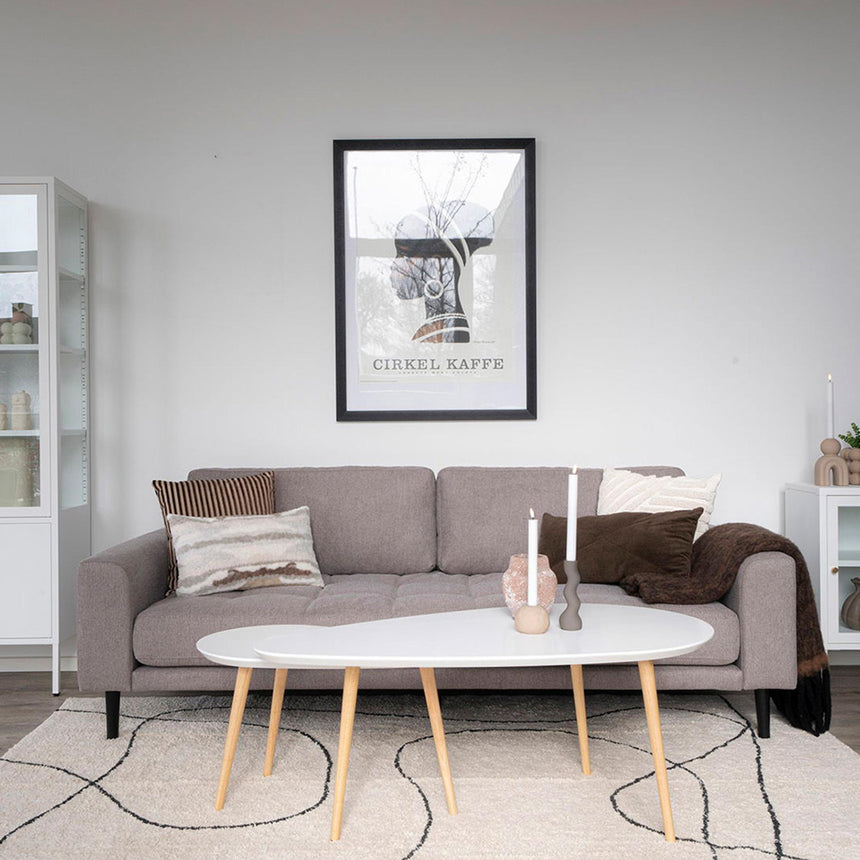 Lido Stone Fabric 3 Seater Sofa