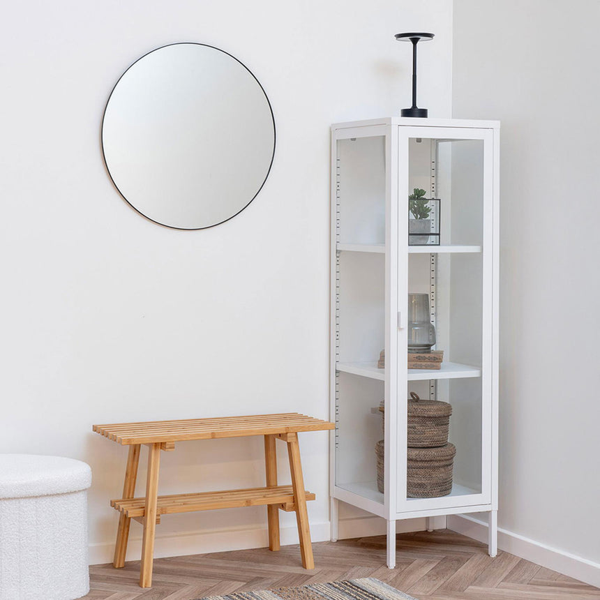 Nondalton White 140cm Slim Display Cabinet