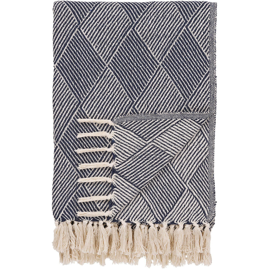 Izmir Blue Fabric Throw