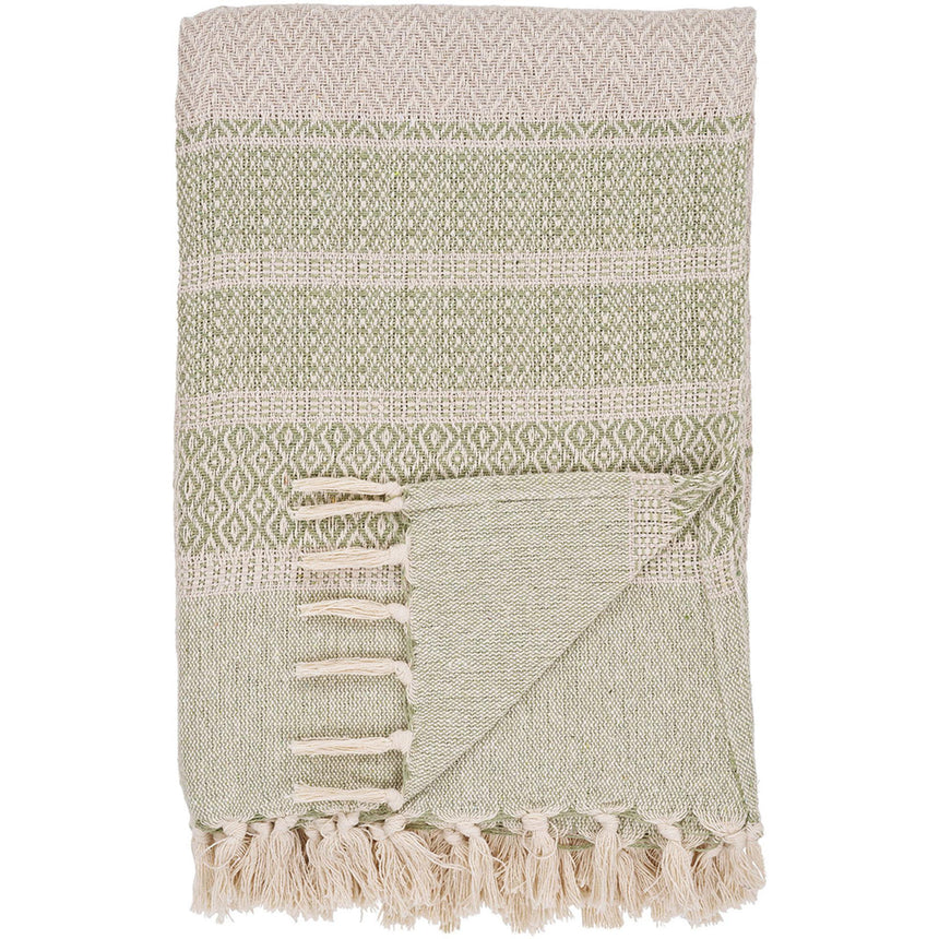 Manisa Green Fabric Throw