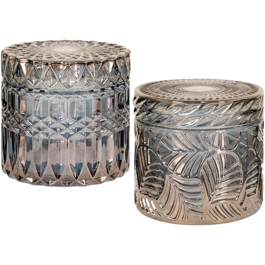 Smoked Glass Jar - Set of 2