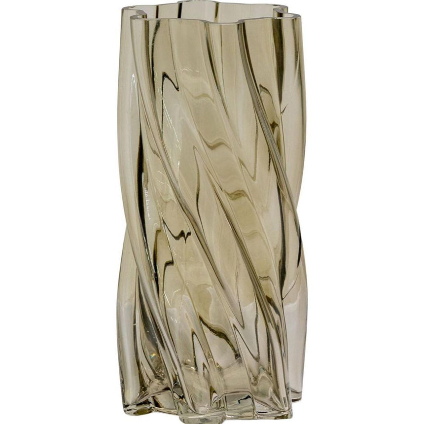 Smoked Green Glass Vase