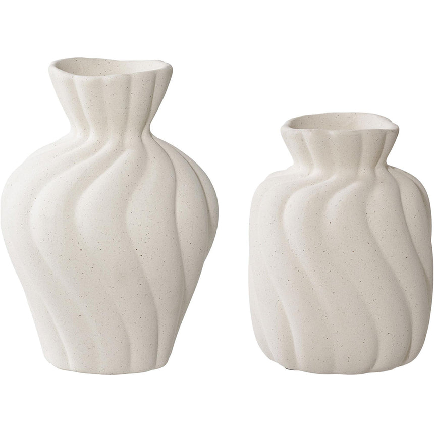 White Ceramic Vase - Set of 2
