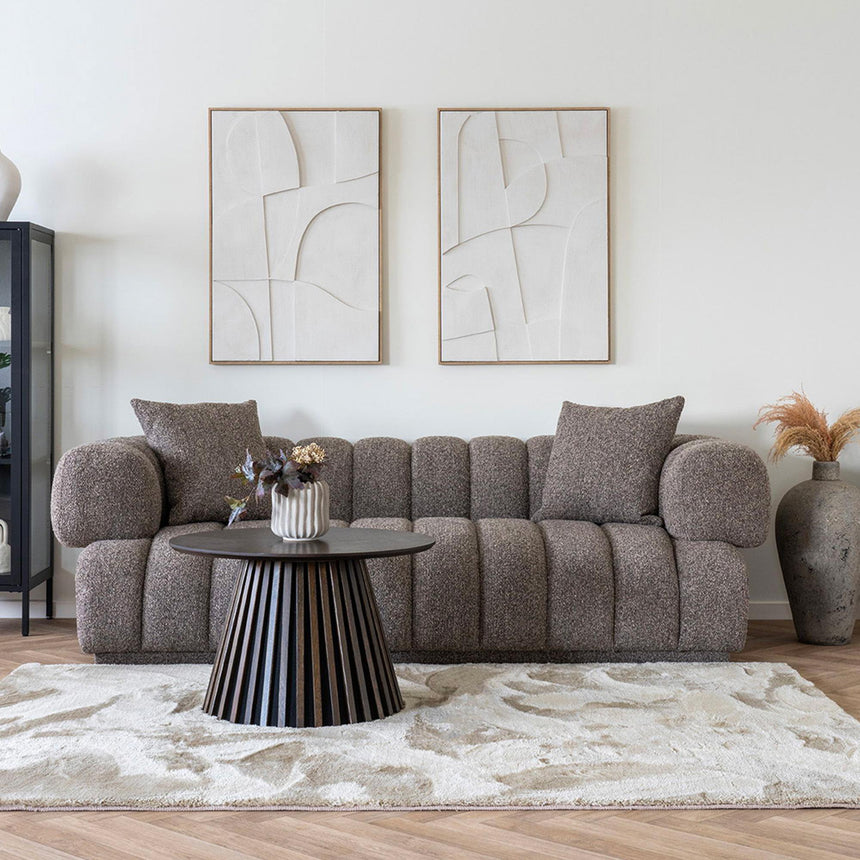 Aurora Brown Fabric 3 Seater Sofa