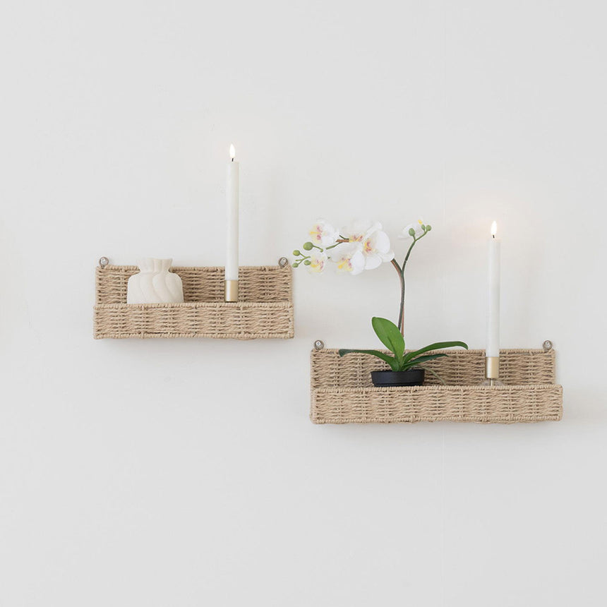 Treviso Natural Wall Shelves - Set of 2