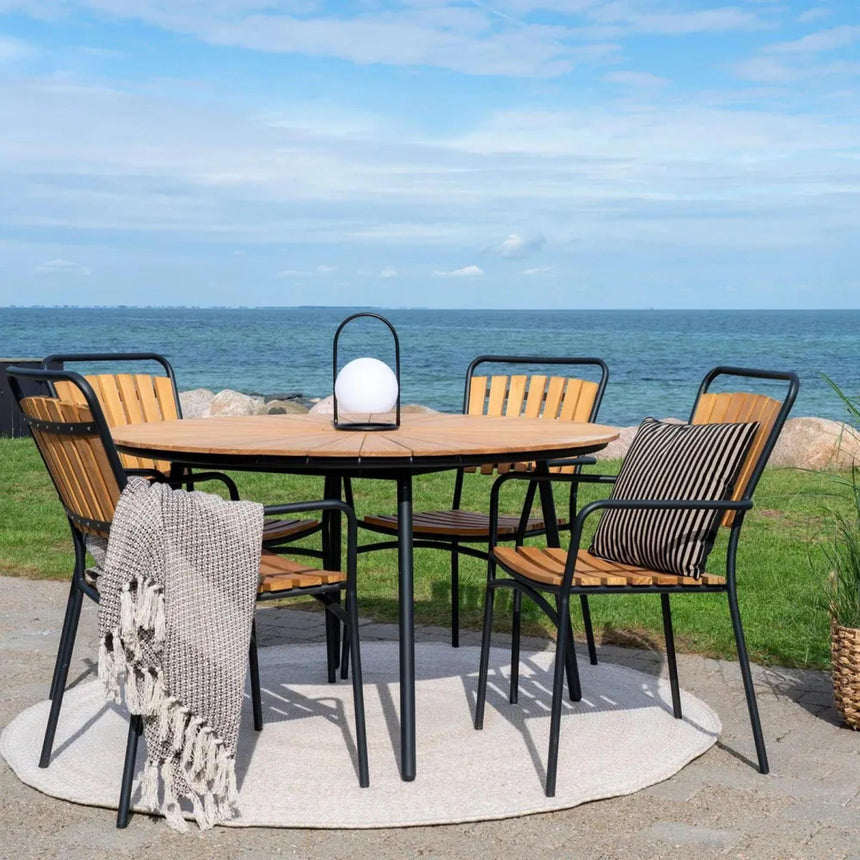 Cleveland Teak Wood 4 Seater Round Garden Dining Set with 4 Chairs